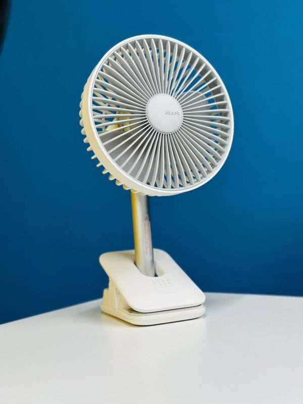 JISULIFE FA13R Rechargeable Clip Fan (8000mAh)- White Color - Image 2