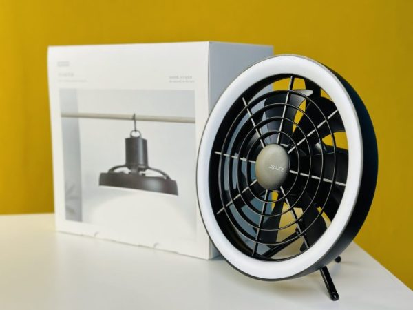 JISULIFE FA17 Rechargeable Fan with LED Light and Table Tripod- Black Color - Image 2